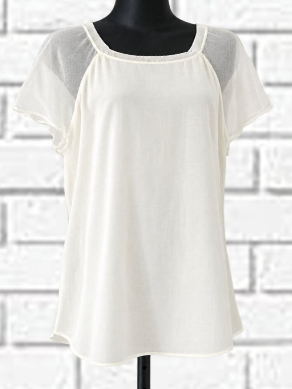 Ralph Lauren Black Label | Silk Sheer Sleeve Top